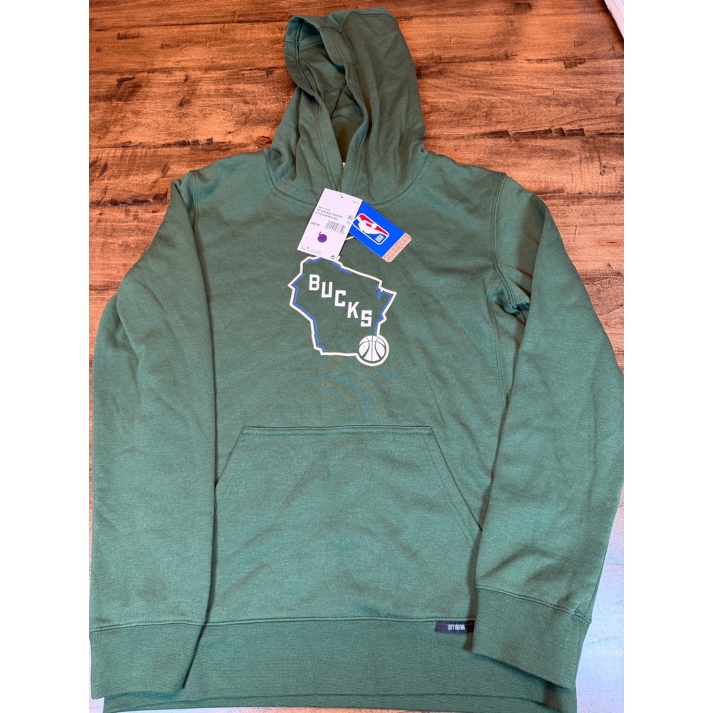 Nike Milwaukee Bucks City Edition Green Hoodie Youth Large 14/16, NEW